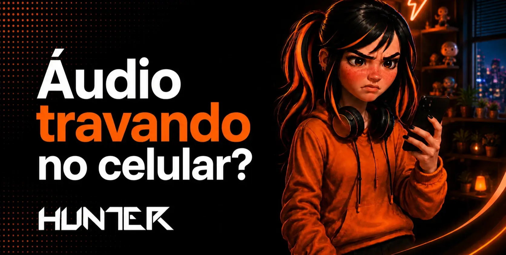 Ouvinte usando a Hunter.FM no celular